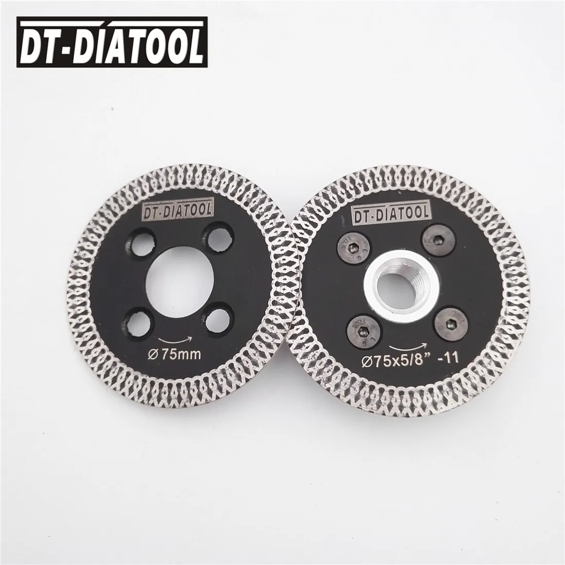 DT-DIATOOL 1pc 75mm Hot Pressed Mini Mesh Turbo Rim Diamond Saw Blade With Removable M14 or 5/8-11 Flange and | Инструменты