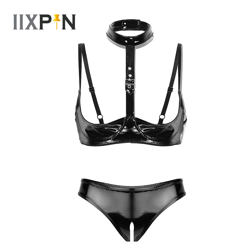 Женский эротический комплект нижнего белья сексуальные открытые чашечки