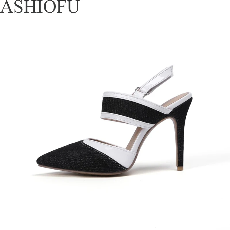 

ASHIOFU Handmade Ladies New High Heel Pumps Slingback Party Prom Dress Shoes Stiletto Fashion Court Shoes Three Colors Optional