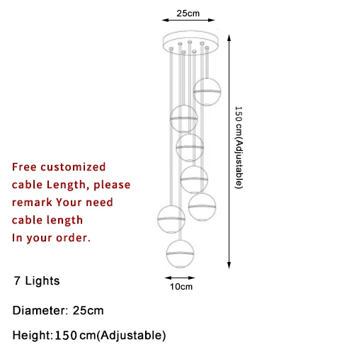 7 lights Youlaike Роскошные современное освещение люстры большой лестницы светодиодный люстра пузырь шары хрусталь для люстры - Цвет абажура: 7 lights