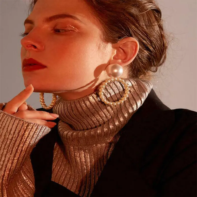 Новинка 2020 классические женские длинные висячие серьги с искусственным жемчугом