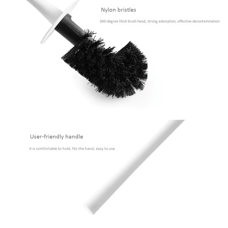 

Toilet Bowl Cleaner Brush and Holder,with Non-Slip Handle for Bathroom Cleaning Soft Wall Mounted Toilet Brush