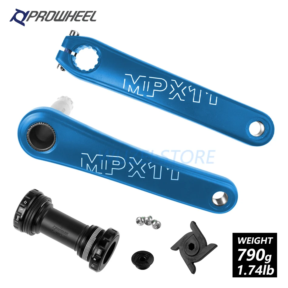 170mm Blue and BB PROWHEEL MPX11 Кривошип горного велосипеда звездочки 8/9/10/11/12 Скорость 170/175 мм Совместимость SRAM mtb велосипедные рукоятки с плавками BB Части - Цвет: 170mm Blue and BB