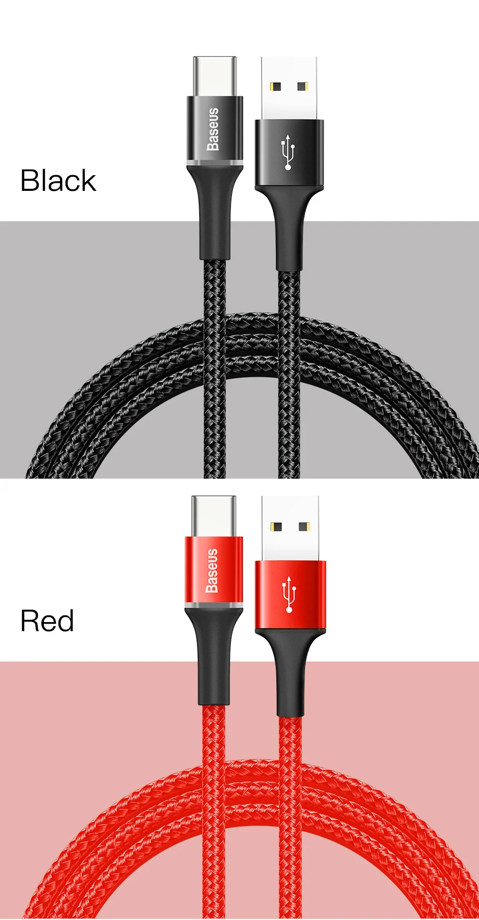 Baseus usb type C кабель для samsung Xiaomi Redmi Note 7 10 3A провод для быстрой зарядки USB-C зарядное устройство мобильный телефон USBC кабель type-c 3 м