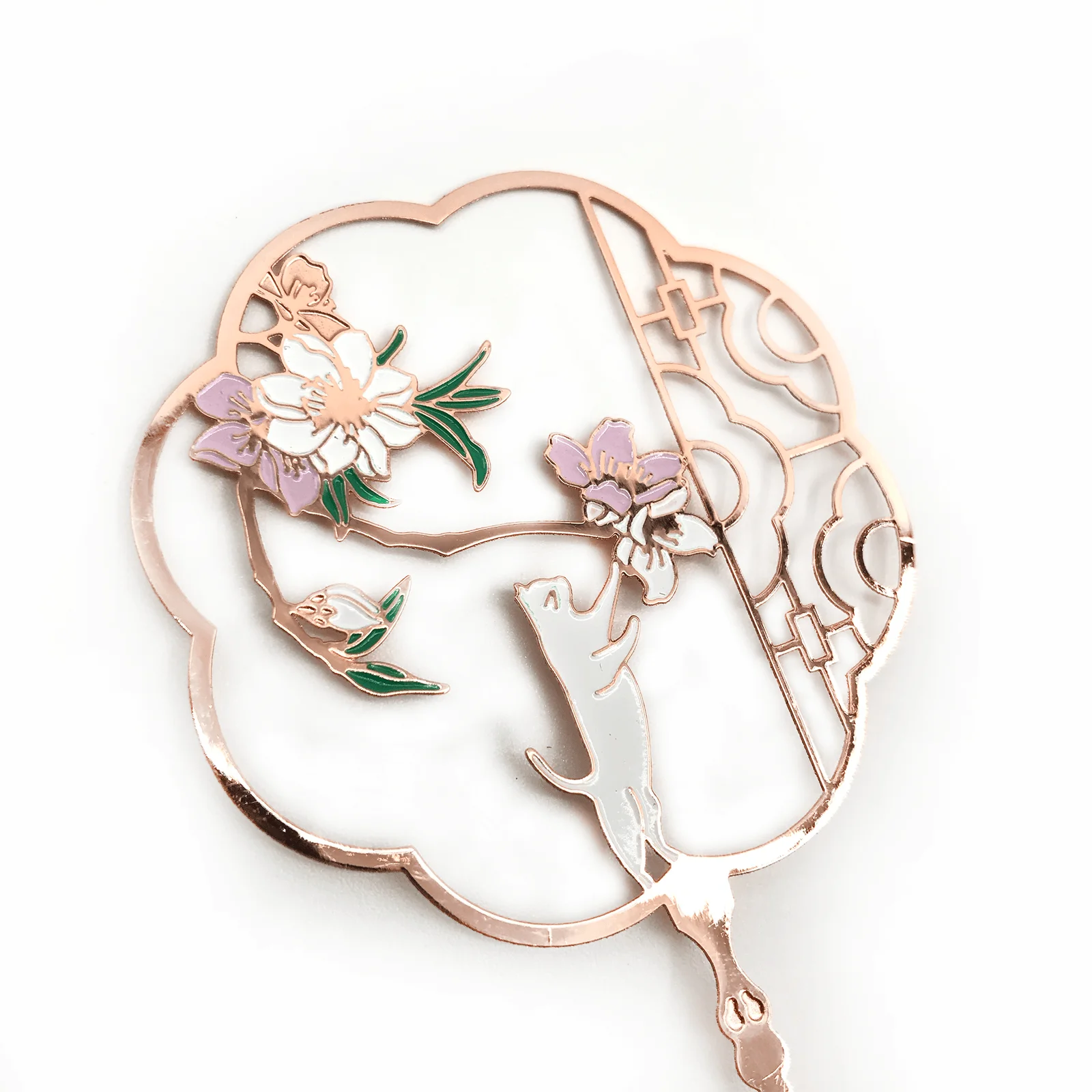 Металлическая Закладка выдолбленный Кот вентилятор милый простой креативный