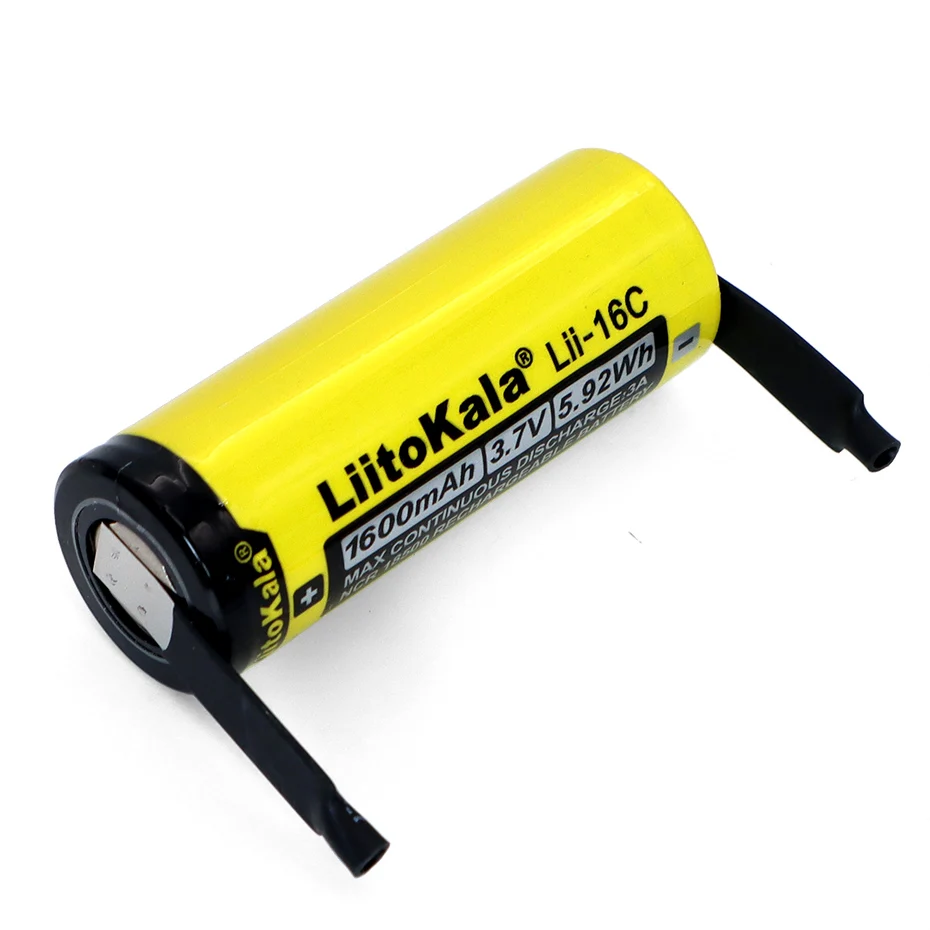 New LiitoKala Lii-16C 18500 1600mAh 3.7 V rechargeable battery Recarregavel lithium ion for LED flashlight+DIY Nickel | Электроника