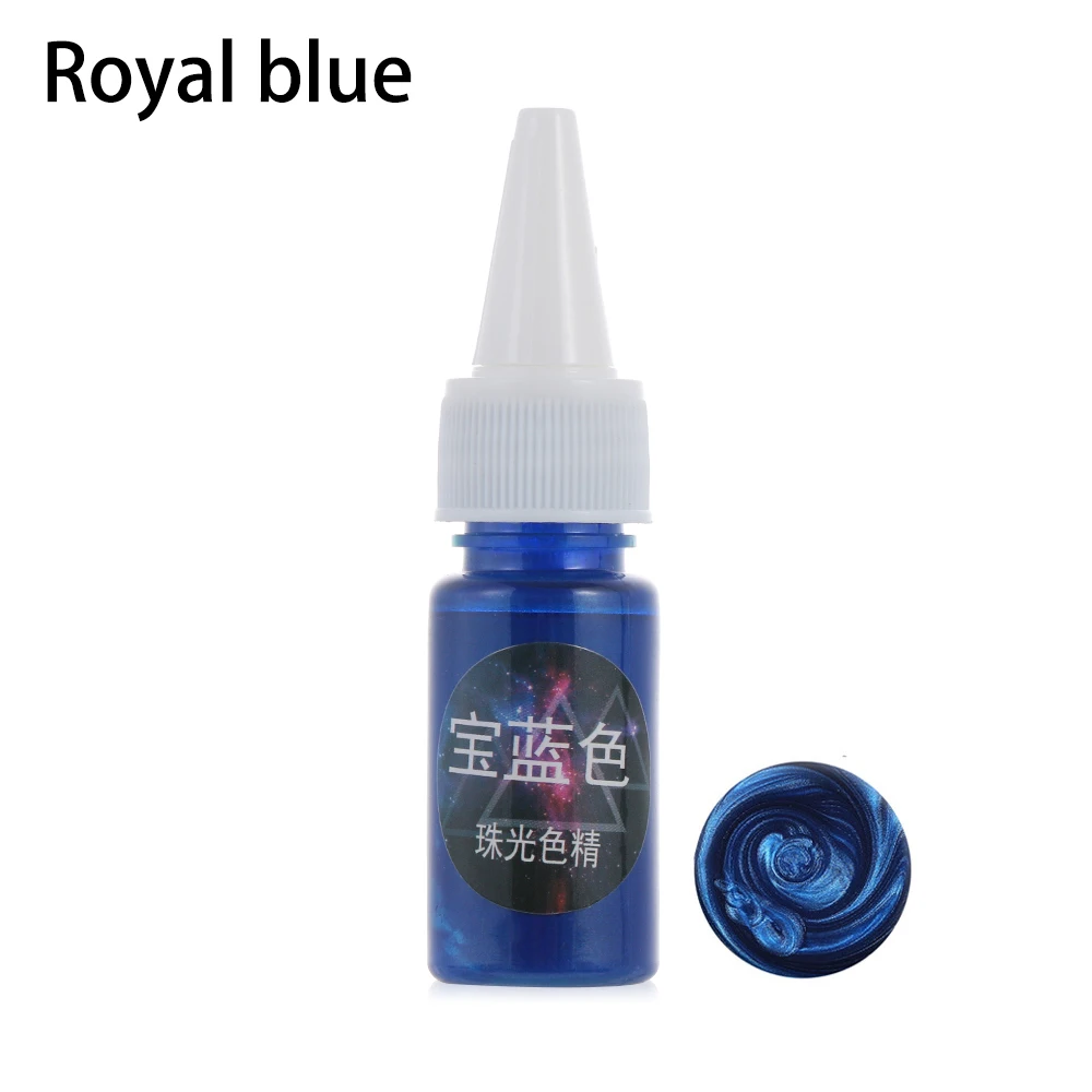 royal blue 1 шт. 10 мл жидкий жемчужный смоляной пигмент краситель УФ смола эпоксидная смола Сделай Сам Изготовление ювелирных изделий аксессуары ручной работы мыло краситель пигменты - Цвет: royal blue