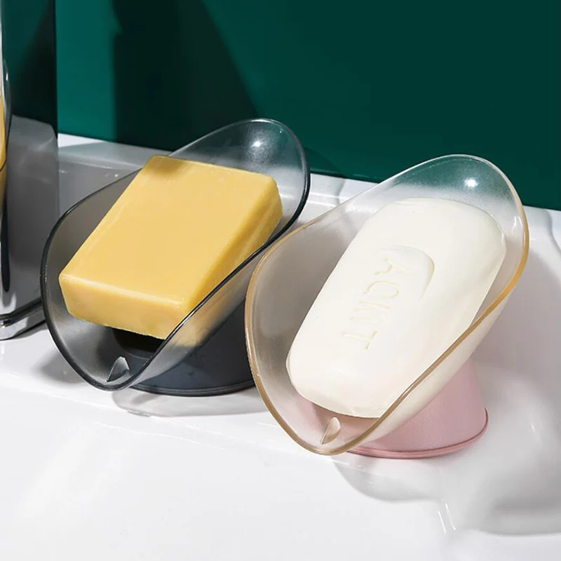 

Soap Holder Leaf-Shape Soap Dish Case with Drain Bathroom Soap Storage Box Tray Rack Bathroom Organizer Drainage Plastic Box