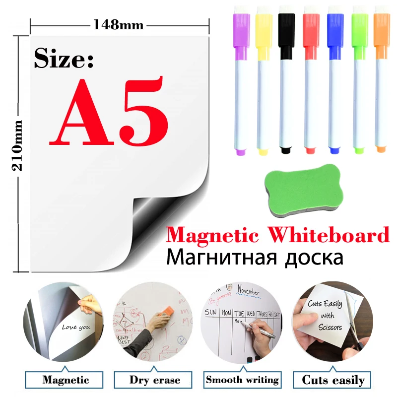 Soft Magnetic Whiteboard Sticker Fridge Magnets Presentation Boards School Message Boards Writing Escolar Dry Erase White Board