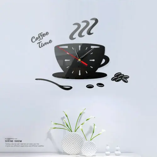 US современные большие настенные часы DIY набор 3D зеркальная поверхность Наклейка