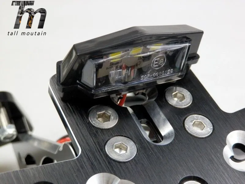 

For Yamaha YZF-R6 2006-2015 New CNC Aluminum Motorcycle Adjustable Rear License Plate Mount Holder Bracket with White LED Light