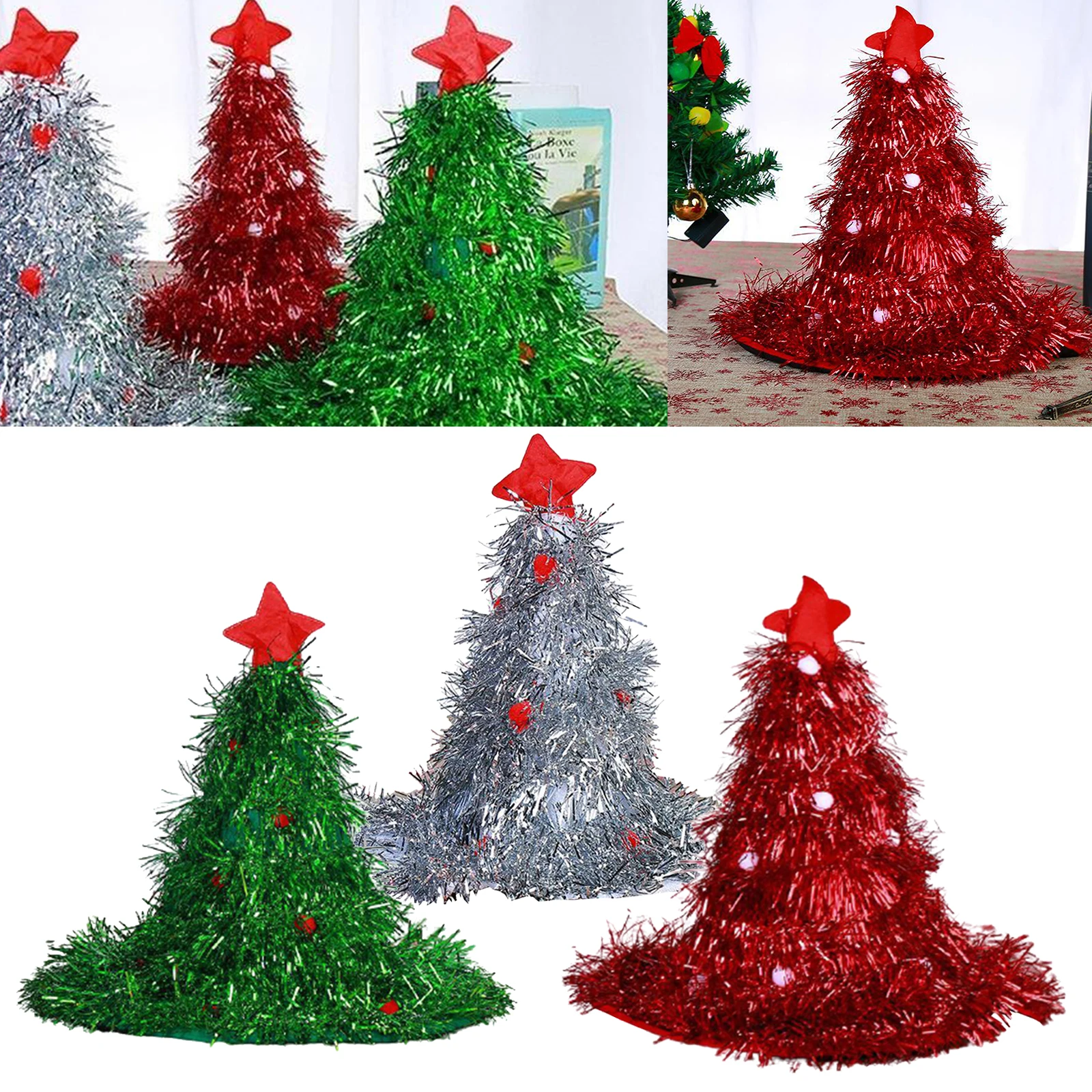 

Deluxe Glitter Santa Christmas Hat Fancy Dress Costume Xmas Party Accessories