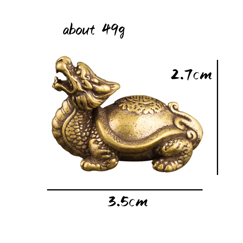 Ретро латунная подвеска в виде черепахи дракона ручная работа брелок для