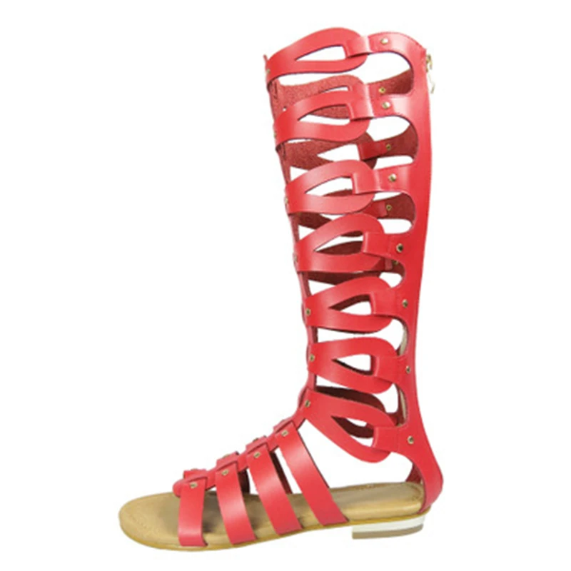 2020 Roman Gladiator Bandage Sandals Women Knee High flat sandalias botas femininas Shoes Girls Summer hollow Ankle Boot | Обувь