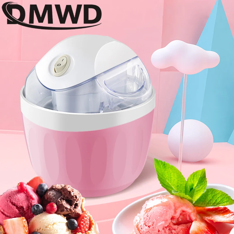 DMWD MINI Automatic DIY Ice Cream Maker Milkshake Icecream Machine Cool Fruit Dessert Sorbet Freezer Blender 500ml | Бытовая техника