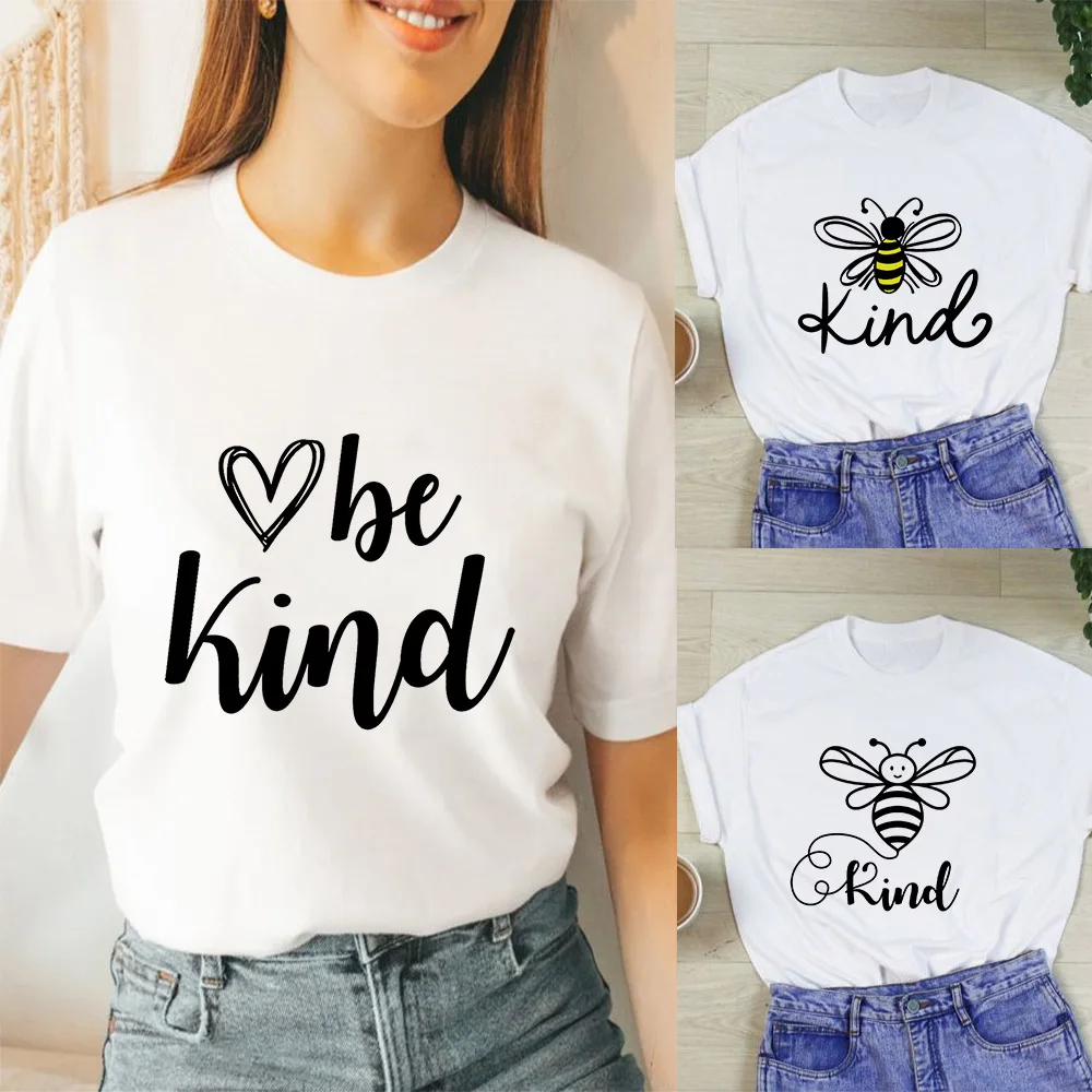 

Be Kind Heart Printed T-shirt Scripture Women Christian Jesus Tshirt Casual 90s Graphic Motivational Kindness Tee Top Drop Ship