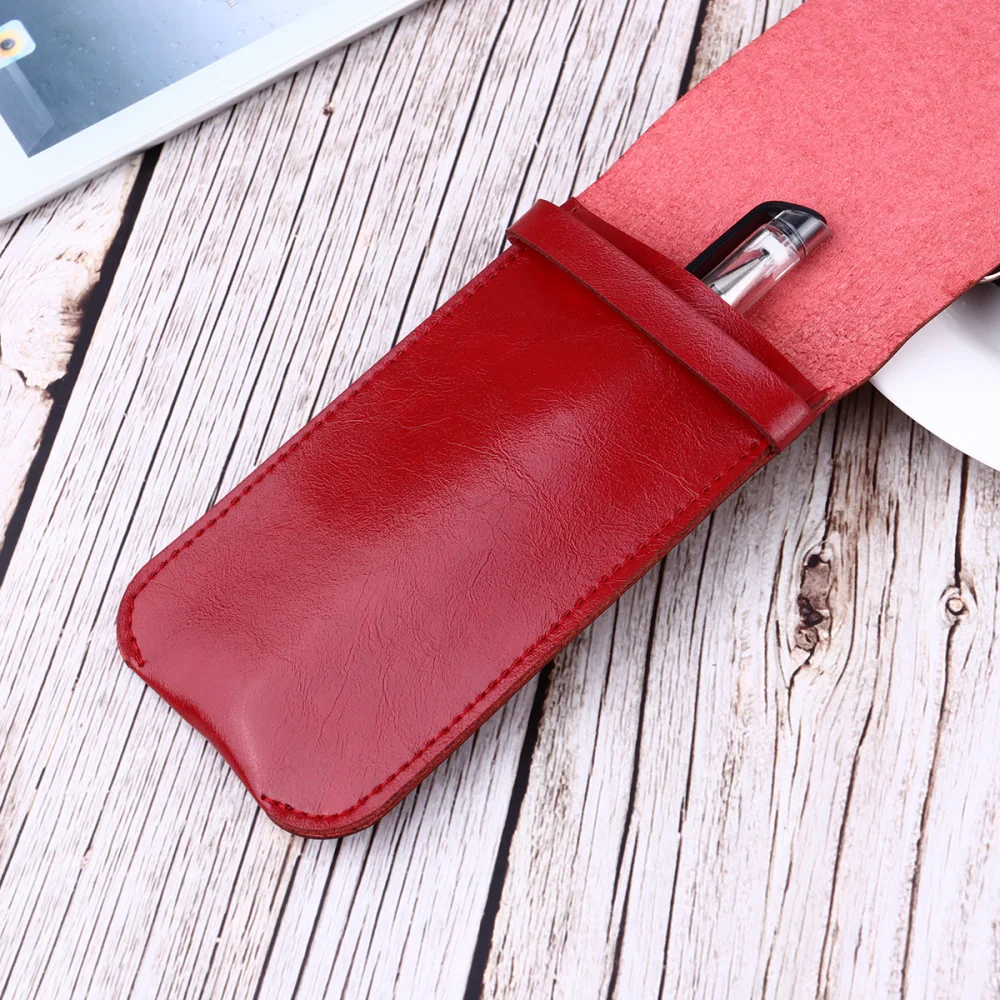 

1Pc Leather Pen Case Holder Vintage Multi Pens Pouch Leather Pen Protective Sleeve Cover Pen Storage Bag for Home Offic