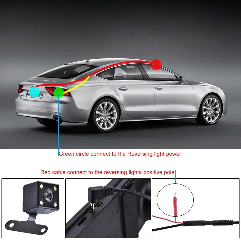 

HD Car Rear View Camera Reverse Night Vision 170 Degree Wide Angle Recording Parking Waterproof Color Image Video Camera 5 Pin