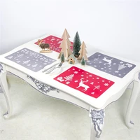 12pc christmas coaster placemat for table cotton linen dining mat navidad 2021 marry christmas decoracion para mesa de comedor