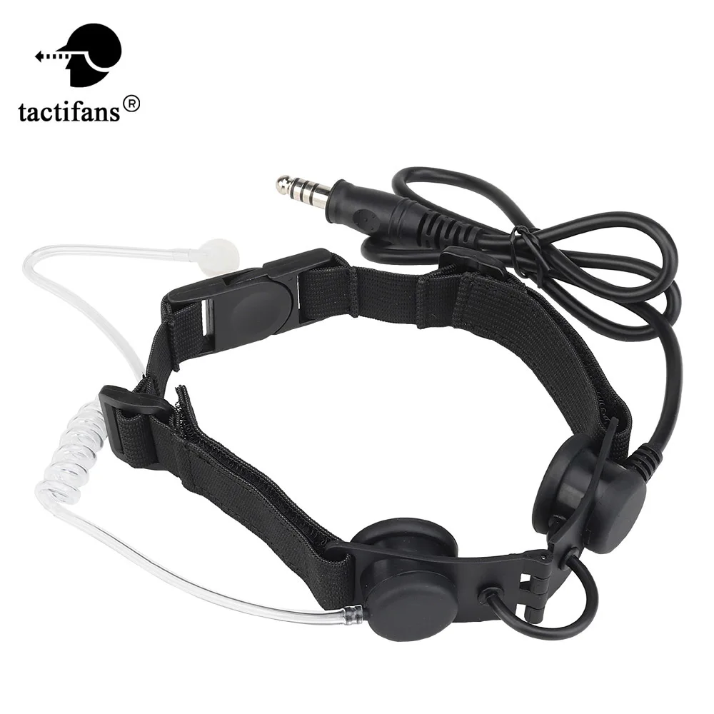 

MIC Tactical Throat Microphone Vacuum Sound Transmission Earbud Headphone Noise Reduction CS Hunting Airsoft Paintball Accessory