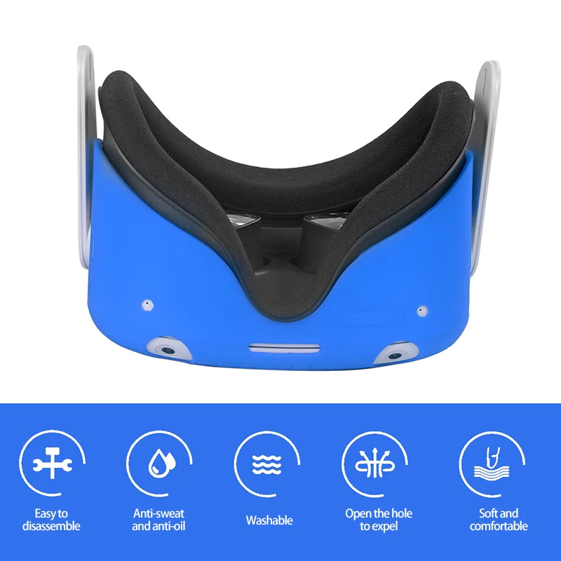 

1PC Silicone Protective Cover Shell Case For Oculus Quest 2 VR Headset Head Cover Anti-Scratches For Oculus Quest 2 VR Glasses