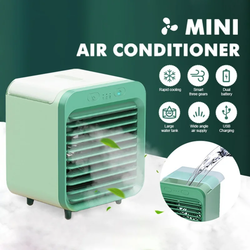 Мини-кондиционер настольный с USB-зарядкой и вентилятором | Дом сад