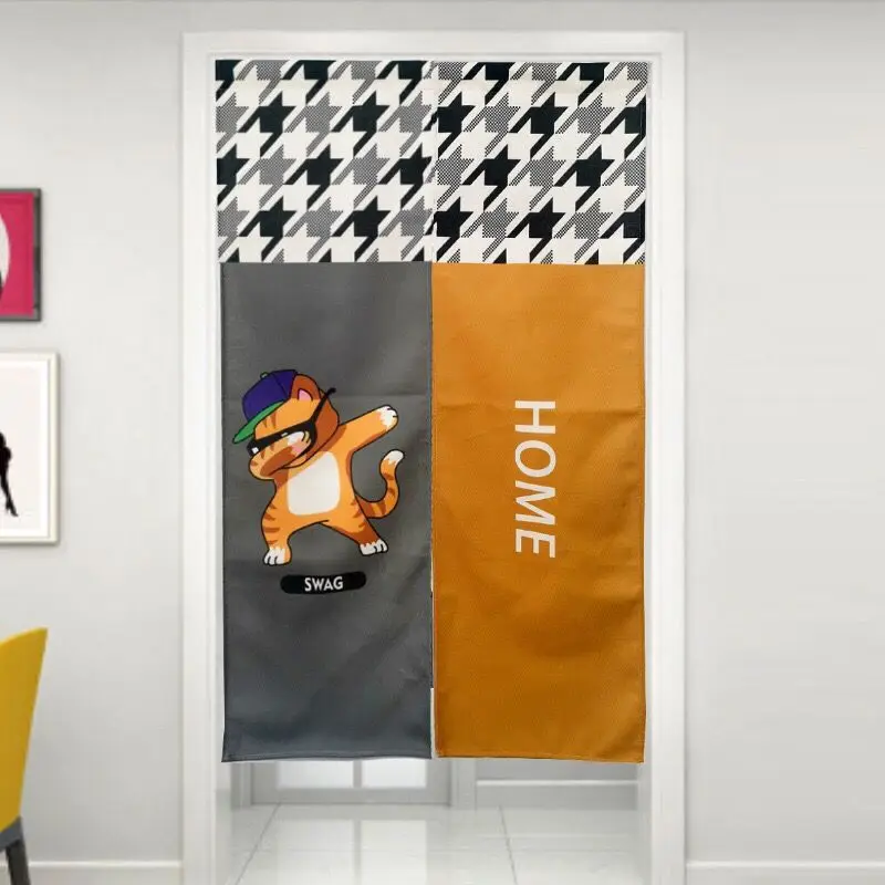 

Nordic Fabric Door Curtain Bedroom Kitchen Half Panel Curtain Geomantic Tube Curtain Doorway Hanging Curtain Home Decoration