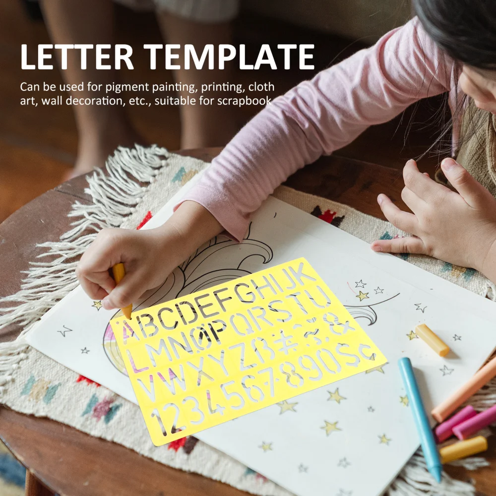 

4 Sets English Letter Digital Template Ruler Diy Template Ruler for Art Crafts
