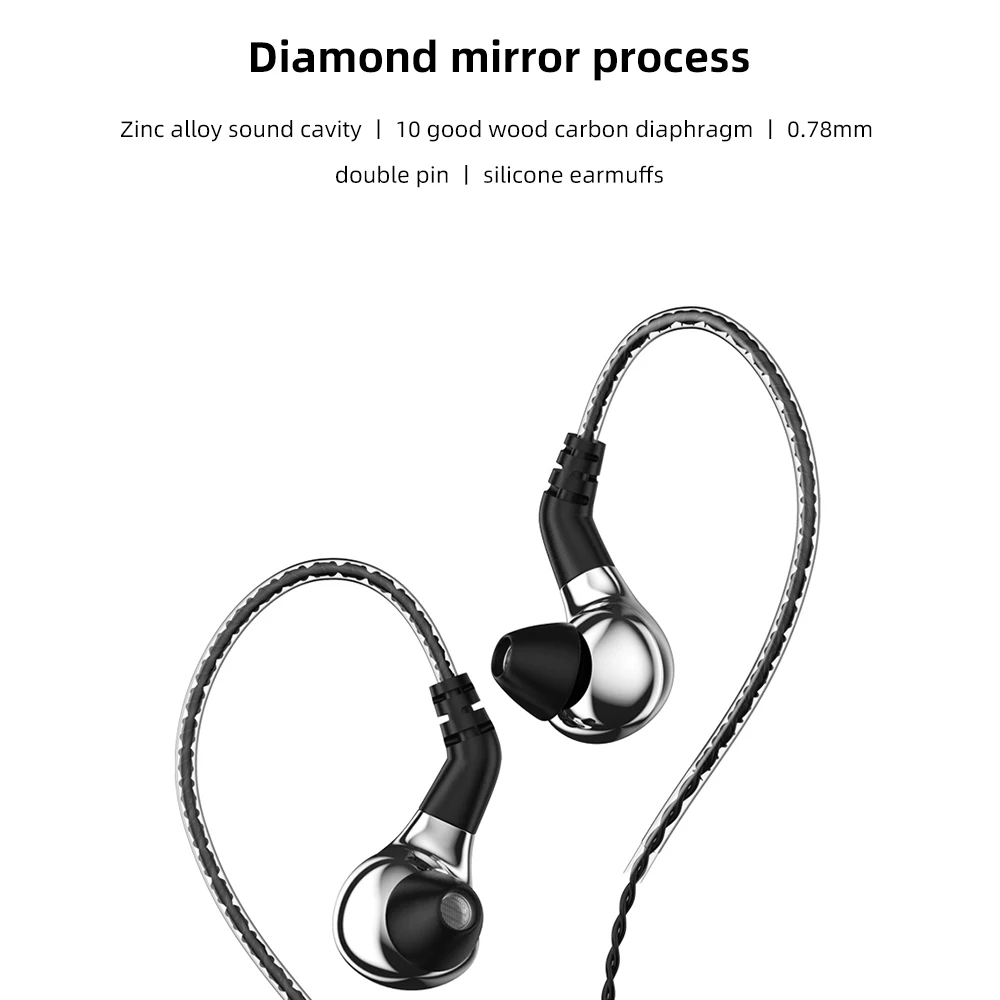 FDBRO BLON BL-03 10 мм углеродная диафрагма Динамический драйвер в ухо наушники съемные