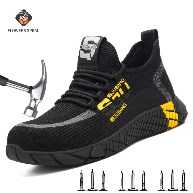 

Men's Breathable Mesh Safety Boots Rugged Work Shoelaces Low Carbon Steel Toe Anti-Smashing XL 36 to 48 Brand New 2021