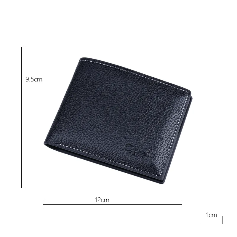 

Business Men's Wallet Fashion New Half-fold Lychee Pattern Multi-card Position PU Leather Short Money Bag Card Bag Coin Purse