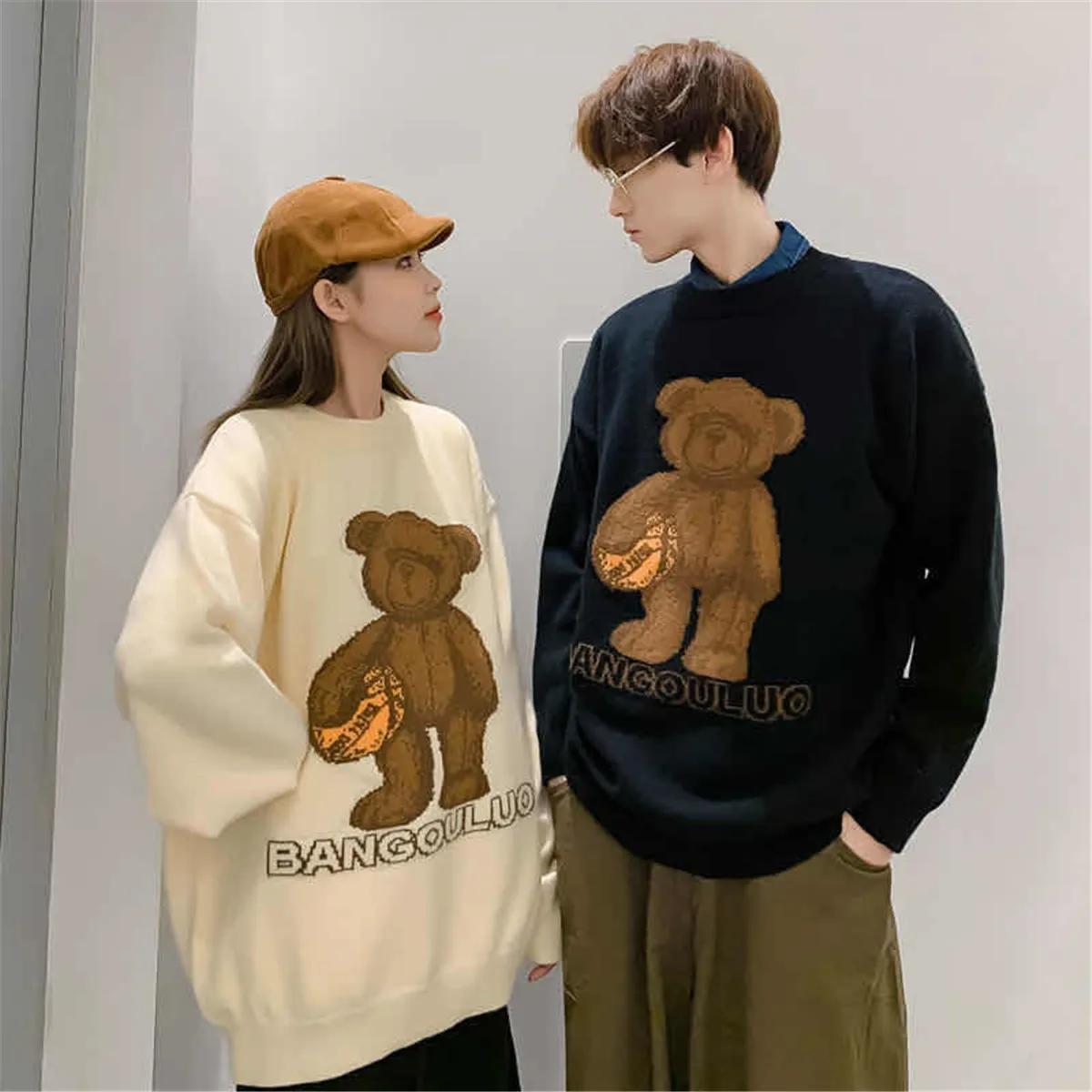 Женский винтажный свободный свитер в стиле оверсайз | Женская одежда