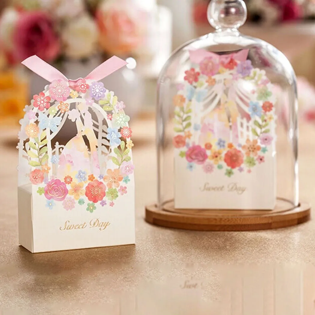 

25Pcs Candy Box Gift Wedding Party Packaging Sweet Day Garden Chocolate Sugar Boxes Dragee Sweets Present Box Decoration