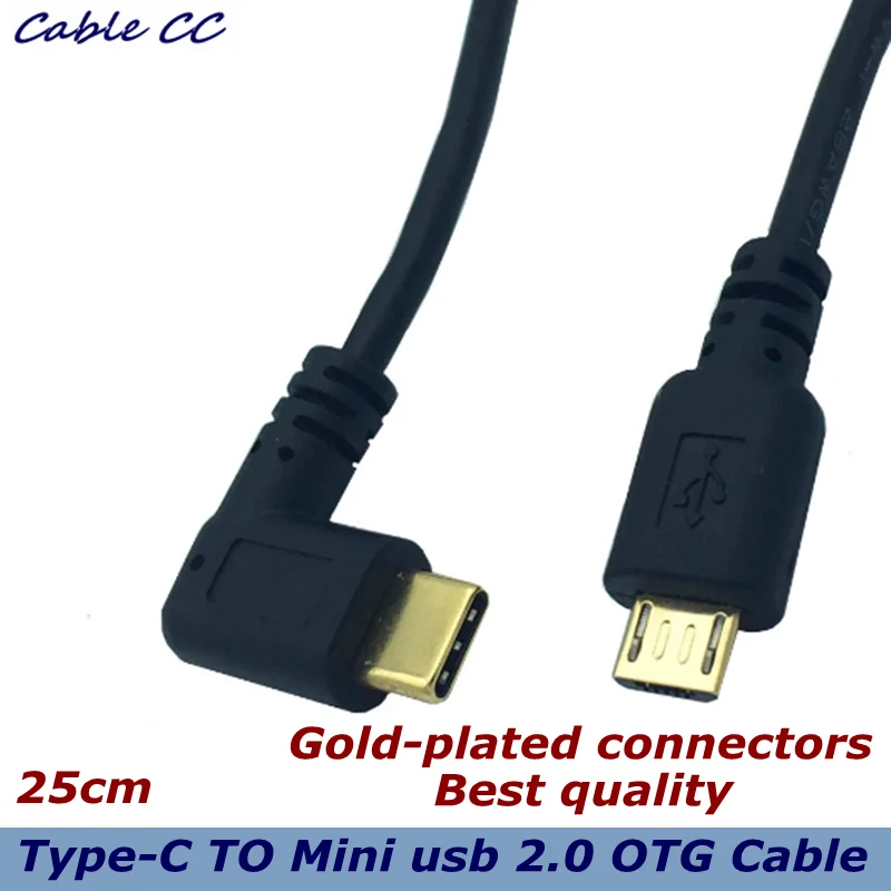 25 см высокоскоростной позолоченный USB 3 1 Тип C 90 градусов кабель переходник папа