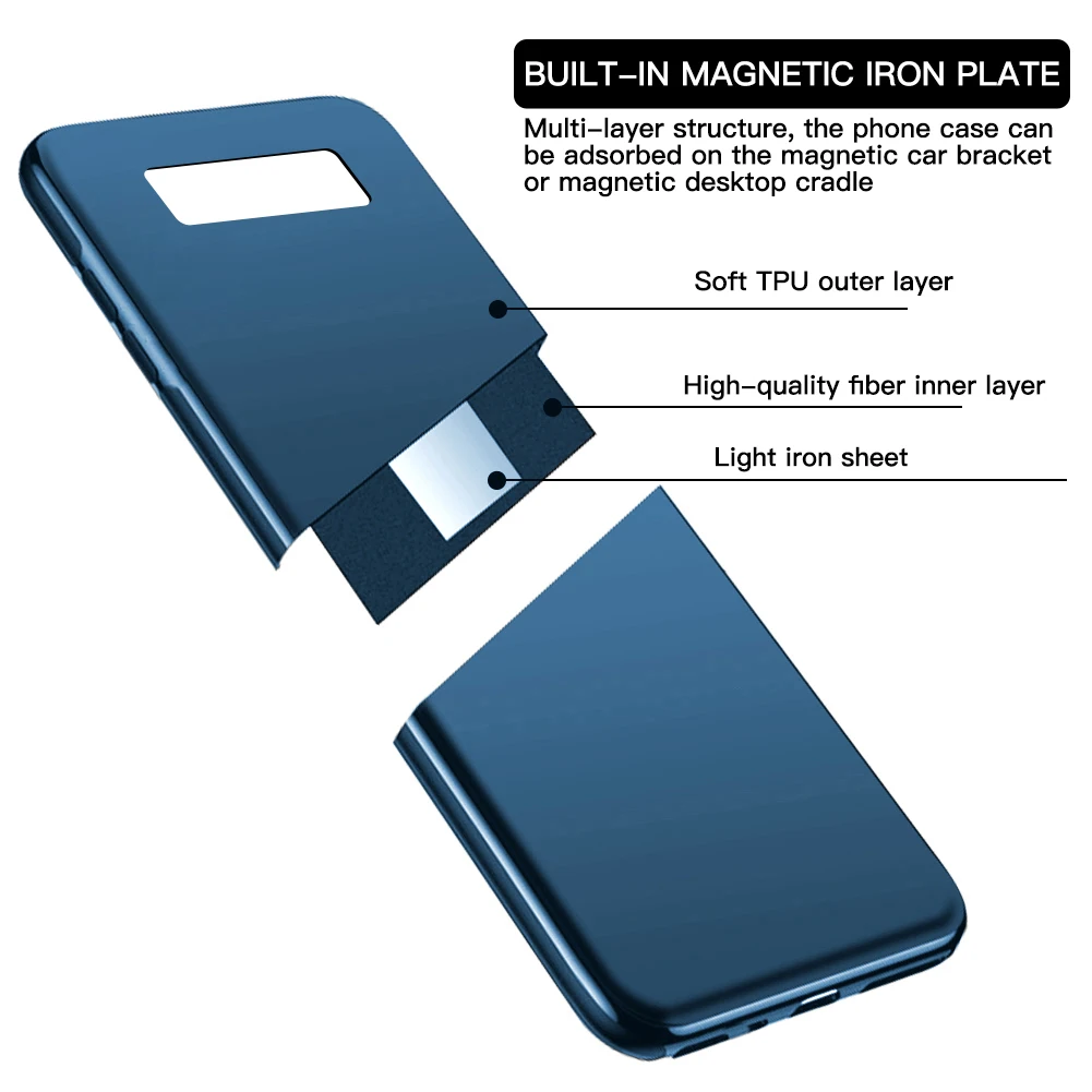 Автомобильный держатель Магнитный чехол для Huawei P30 Mate 30 Pro Мягкий ТПУ Силиконовый