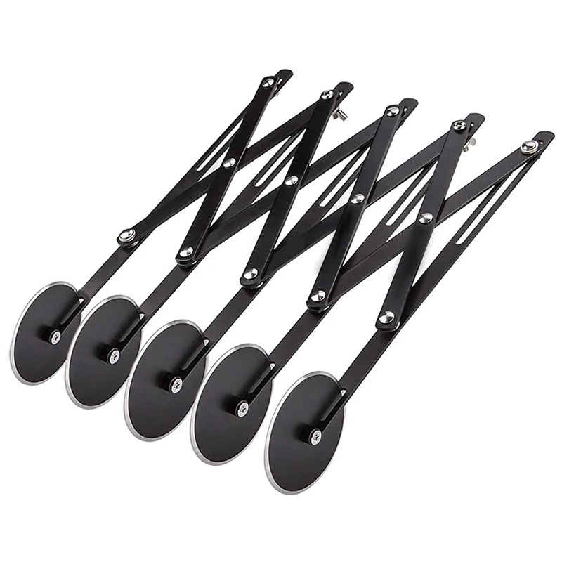 

5 Wheel Pastry Cutter, Stainless Steel Pizza Cutter, Expandable Pizza Slicer Multi-Round Pastry Knife Baking Cutter