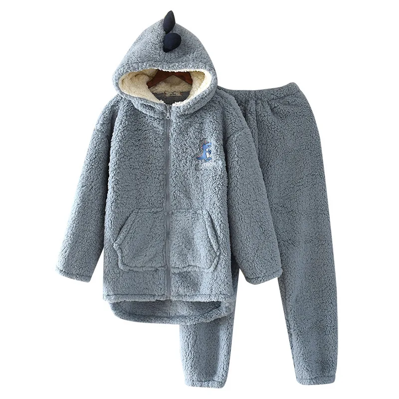 

Coral Fleece Nightwear 2PCS Sleep Set Intimate Lingerie Women Cute Home Clothing Winter New Pajamas Suit Flannel Pyjamas