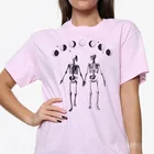 Женская футболка с принтом в виде планеты Луны и букв