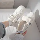 Женские кроссовки QWEEK 2021, кавайная обувь, модные повседневные кроссовки на платформе, спортивные зимние белые кроссовки с вулканизированной подошвой в стиле Харадзюку, Прямая поставка