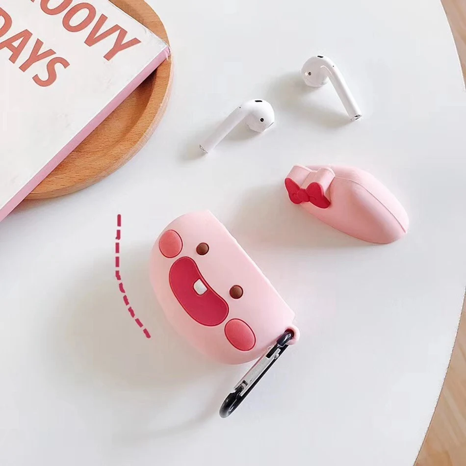 Чехол для наушников AirPods с 3D рисунком "День человека", "зуб персик", Чехол для наушников Airpods 2/i10/i11 TWS, защитная крышка, крючок карабина