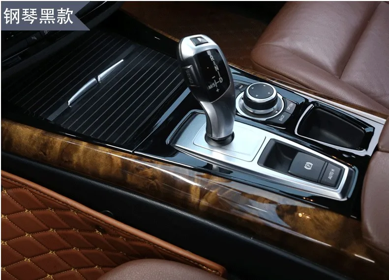 Черный Центральный пульт переключения передач Панель украшения Накладка для BMW X5