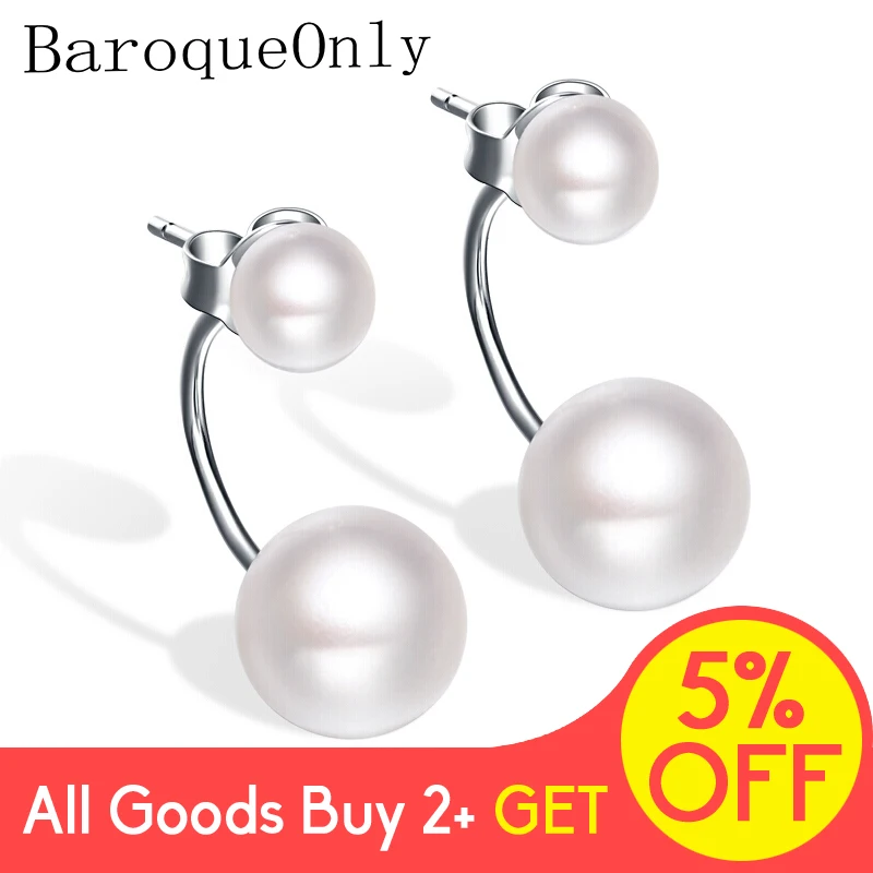 Женские серьги с двойным жемчугом BaroqueOnly ювелирные изделия из натурального