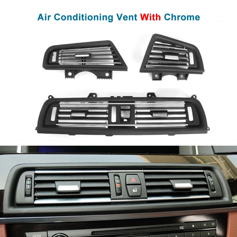Rechts-Hand Stick AC Klimaanlage Vent Grille Outlet Mit Chrom Für BMW 5 Series F10 F11 F18 520 523 525 528 530 RHD