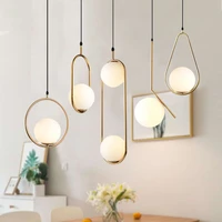 nordic modern glass ball pendant lights led hanging lamp for living room restaurant lamp e27 light bulb dining room furniture