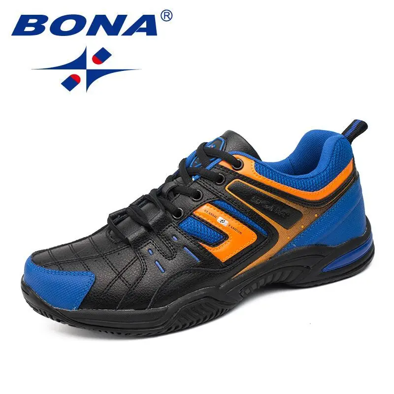 BONA Running Shoes Men Lace Up Light Leisure Sport Shoes Outdoor Jogging Breathable  Leather Sneakers Comfortable Walking Shoes