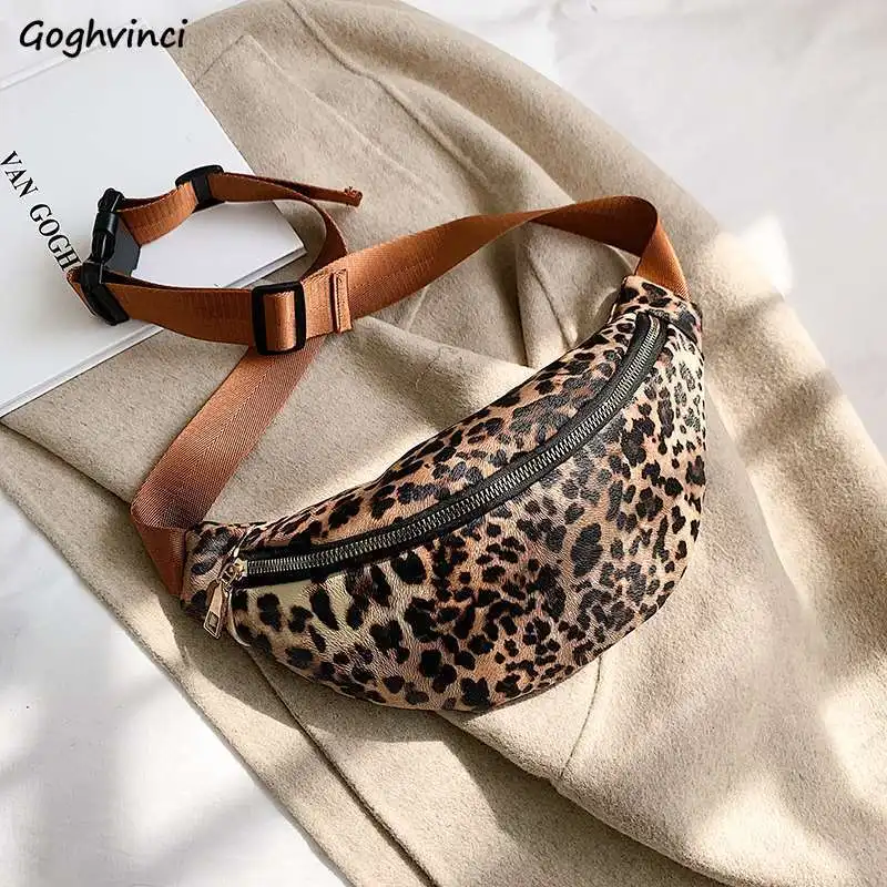 

Waist Packs Women Leopard Casual Chic Street Belt Bag Ins Harajuku Chest Handbags Womens Ins Korean Style Fashion Cross Body New