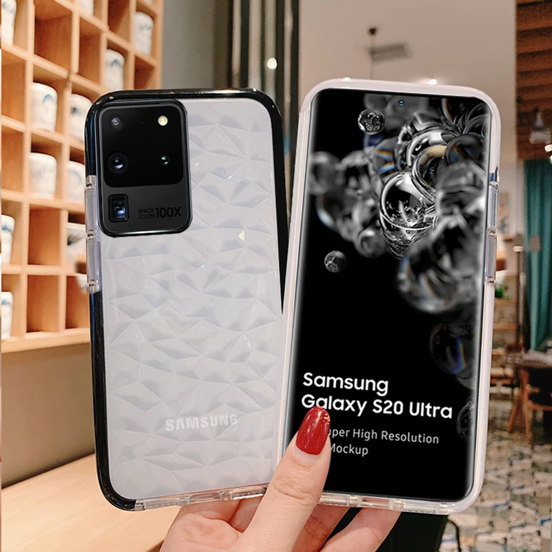Двухслойный ударопрочный чехол со стразами для Samsung S22 S21 S20 Note20 Ultra S10 Plus A52 A72 A32 A51 A71
