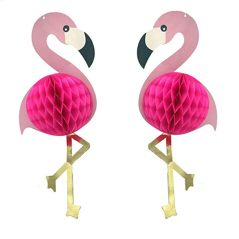 24x54cm Flamingo Honeycomb Ball Lets Decor Theme Parti Hawaii Party Summer Birthday Kids Favor | Дом и сад