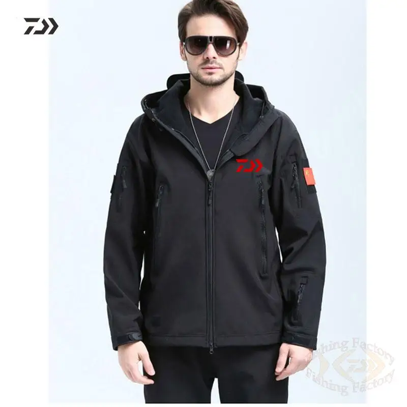 

Daiwa Рыболовная одежда повседневная мужская осенне-зимняя куртка на молнии для рыбалки водонепроницаемая ветрозащитная однотонная толстов...