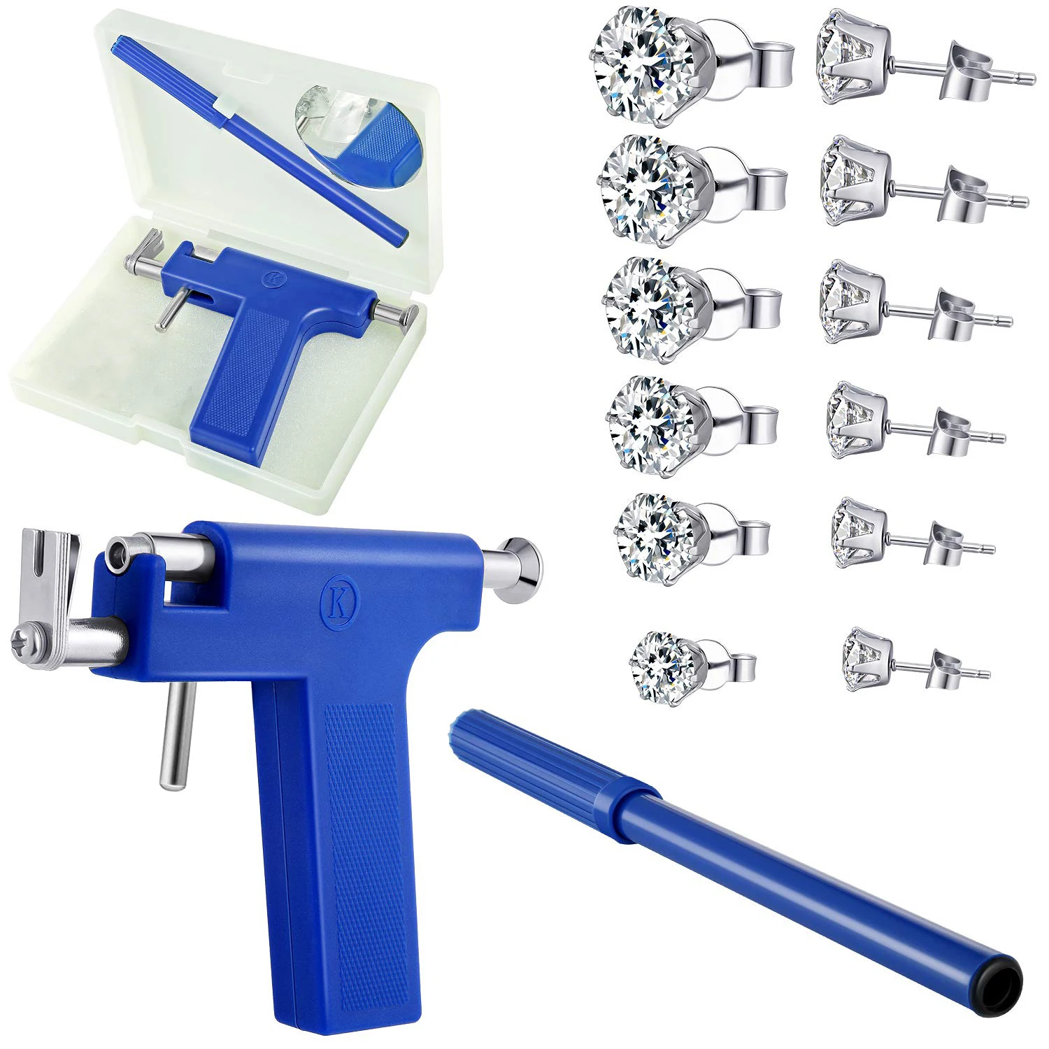 

Professional Body Piercing Gun Ear Piercing Gun Tool Set 6pairs Stud Earring Ear Nose Navel Safety Piercing Machines Pierce